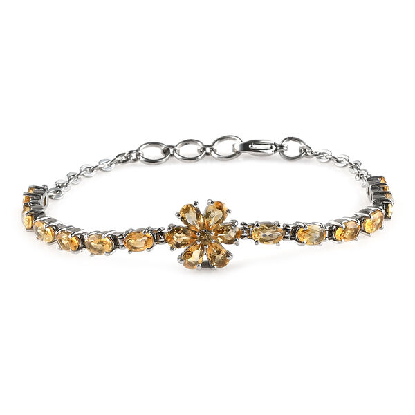 Citrin Armband, 19 cm, Edelstahl, ca. 7,31 ct