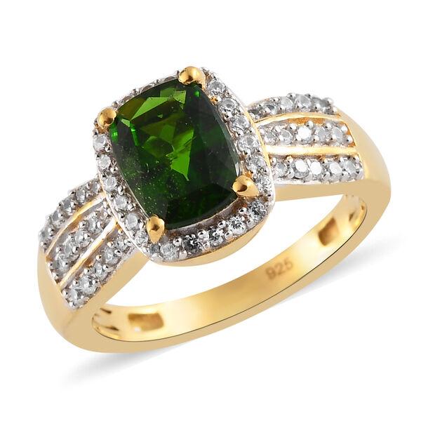 Nat&uuml;rlicher Chromdiopsid und Zirkon-Ring - 1,86 ct. image number 4