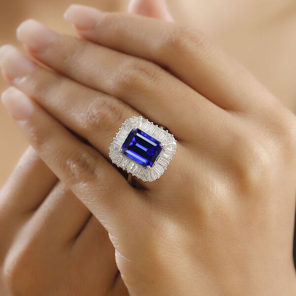 RHAPSODY AAAA Tansanit und VS Diamant Ring in 950 Platin - 10,17 ct. image number 3