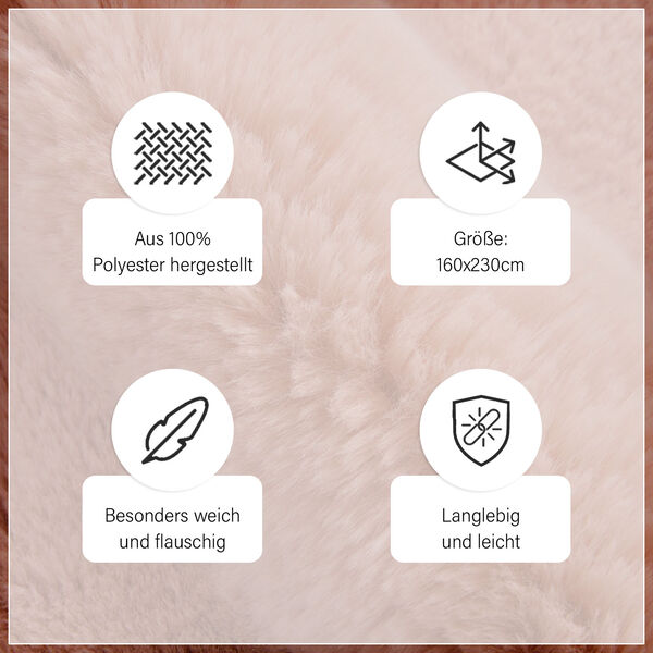 Luxury Edition: Superweicher Kunstfell-Teppich, Altrosa image number 3