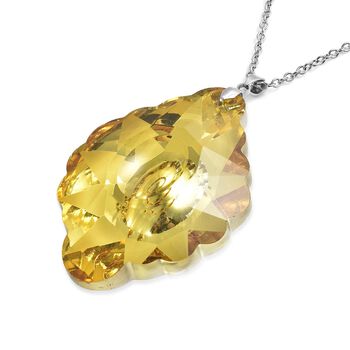 Simulierter, gelber Kristall-Anh&auml;nger mit Kette - 215 ct.