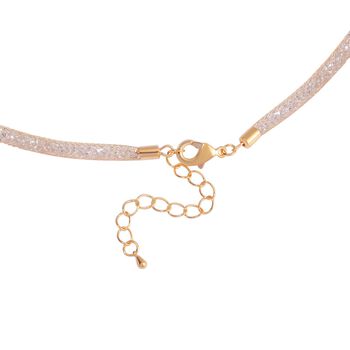 Wei&szlig;er Kristall Halskette ca. 75 cm Reines Messing