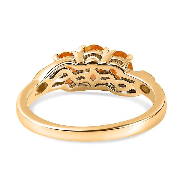 Salamanca Feueropal Ring 925 Silber 750 Gelbgold Vermeil (Gr&ouml;&szlig;e 19.00) ca. 0,70 ct image number 6