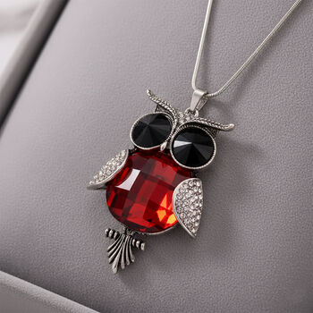 Mehrfarbiger Kristall Anh&auml;nger mit Kette ca. 63.5 cm + 5 cm Extender, Legierung, Legierung Antik-silber-Plattierung