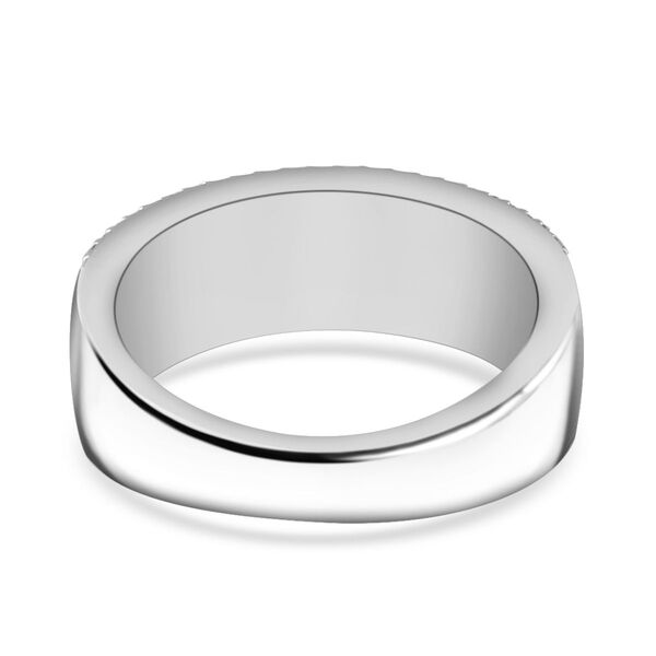 Blauer Saphir-Farbe und weißer Zirkonia Ring image number 5