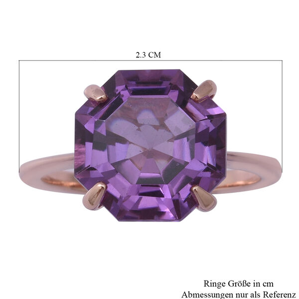 Lusaka Amethyst Solitär Ring 925 Silber Roségold-Überzug image number 5