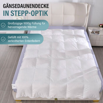 G&auml;nsedaunendecke in Stepp-Optik, 135x200cm