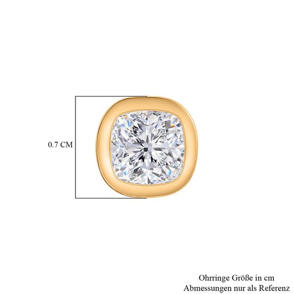 Moissanit Ohrringe 925 Silber 750 Gelbgold Vermeil ca. 1.18 ct image number 6