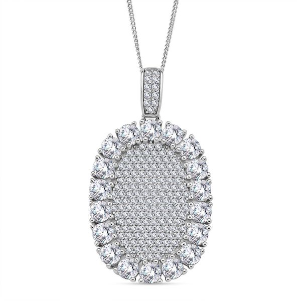 Moissanit Anh&auml;nger mit Kette ca. 45 cm, 925 Silber rhodiniert ca. 5.99 ct