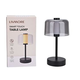 LIVEMORE Transparente Pilz-Tischlampe, kabellos, wiederaufladbar, 3 Lichtfarben, Smart Touch, Schwarz LIVEMORE Transparente Pilz-Tischlampe, kabellos, wiederaufladbar, 3 Lichtfarben, Smart Touch, Schwarz