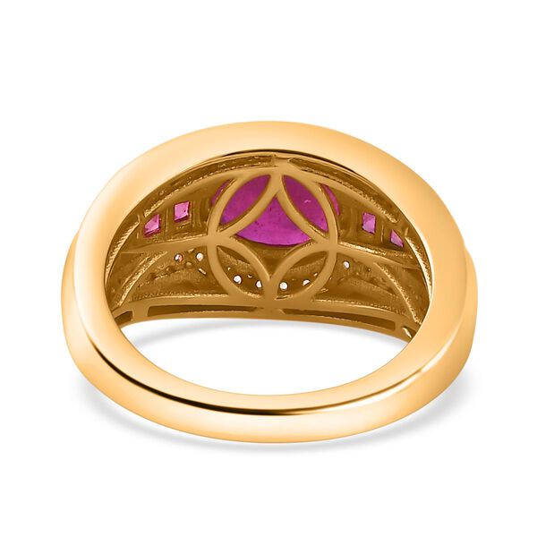 Afrikanischer Rubin und Zirkon-Ring - 3 ct. image number 6