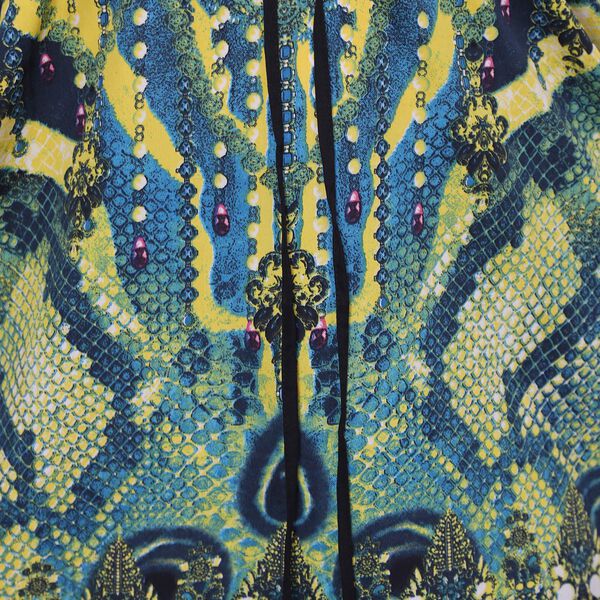 V-Ausschnitt bedruckter Kaftan, Einheitsgr&ouml;&szlig;e Gr&uuml;n image number 6