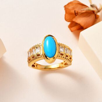 AA Sleeping Beauty T&uuml;rkis und Zirkon Ring- 2,82 ct.