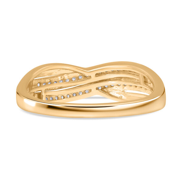 Wei&szlig;er Diamant Ring 925 Silber Gelbgold Vermeil (Gr&ouml;&szlig;e 19.00) ca. 0,19 ct image number 4