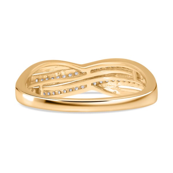 Weißer Diamant Ring 925 Silber Gelbgold Vermeil (Größe 19.00) ca. 0,19 ct image number 4