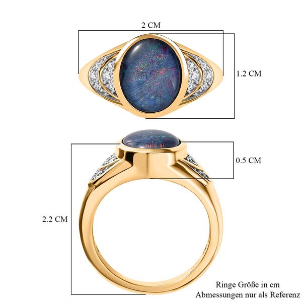 Boulder Opal Triplett und Zirkon Ring - 1,75 ct. image number 5