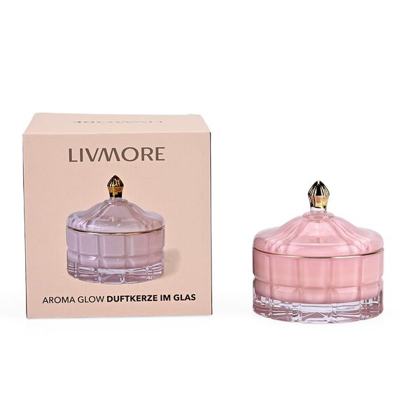 LIVMORE - Duftkerze Winterzauber-Design, 28 Std. Brenndauer, 150g, 4,5 ml &auml;therisches &Ouml;l, Jasmin und Neroli, Flieder image number 5