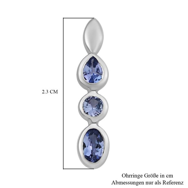Tansanit Trilogie Ohrringe - 1,03 ct. image number 6