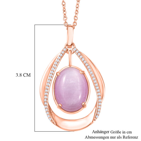 EverTrue Kunzit und Zirkon Anh&auml;nger mit 50cm Kette - 11,78 ct. image number 5