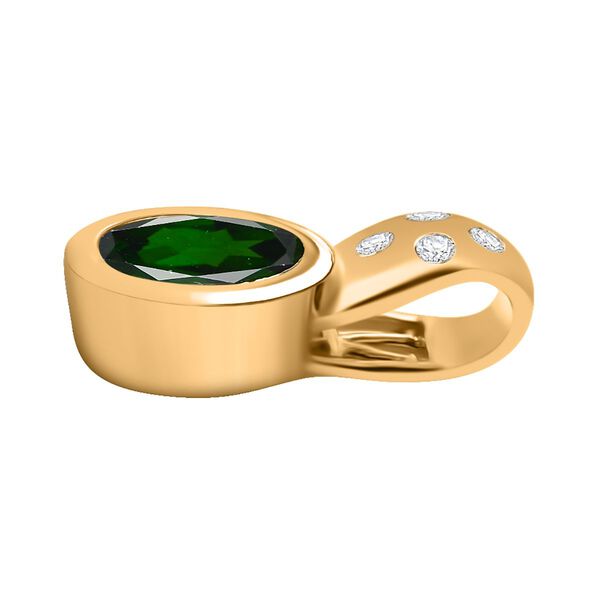 Nat&uuml;rlicher Chromdiopsid und Zirkon-Anh&auml;nger - 1,35 ct. image number 4