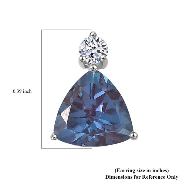 AAA Lab Grown Alexandrit, Lab Grown Diamant Ohrringe 417 Gold ca. 3.33 ct image number 4