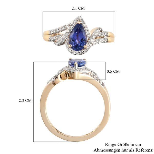 AAA Tansanit und I1-I2 GH Diamant-Ring - 1,20 ct. image number 7