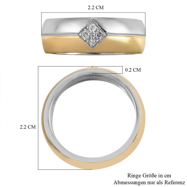 Diamant Ring 925 Silber Bicolor  ca. 0,05 ct image number 7