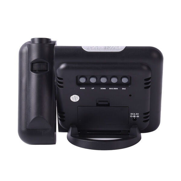 Laser Digital Projektionswecker mit Wetterstation, LCD Panel, 15x6,2x11 cm, 2xAAA Batterie (nicht inkl.), Schwarz image number 4