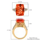AAA Padparadscha Triplette Quarz, weißer Zirkon Ring, 925 Silber vergoldet (Größe 19.00) ca. 15.57 ct image number 6
