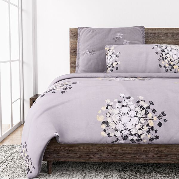 6-tlg. Bettwäsche-Garnitur mit doppelseitigem Druck, Floralmuster, grau image number 6