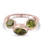 Peridot 3 Stein Ring 925 Silber Roségold image number 0