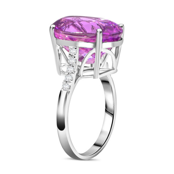 RHAPSODY zertifizierter und geprüfter AAAA Patroke Kunzit und VS Diamant-Ring- 12 ct. image number 3