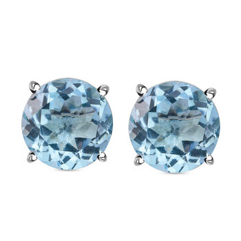 Himmelblaue Topas-Ohrringe, 925 Silber ca. 6,50 ct