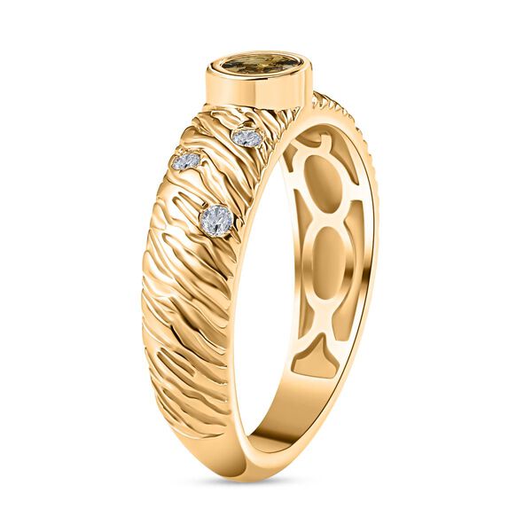 AA natürlicher goldener Tansanit und Zirkon-Ring - 0,52 ct. image number 5