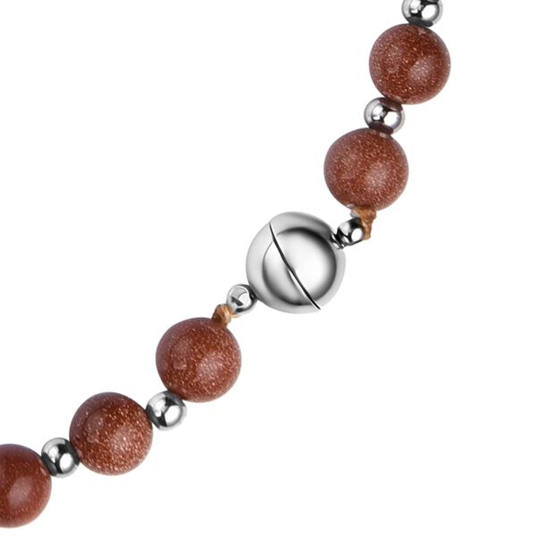 Goldene Sandstein Halskette, ca. 50 cm, Edelstahl ca. 162,50 ct image number 5