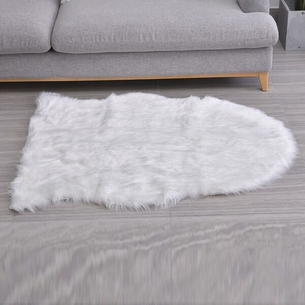 Luxus Kunstfell Glitzer Teppich, Gr&ouml;&szlig;e 100x180 cm, Silber weiss image number 9