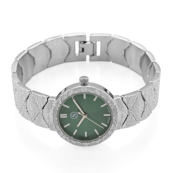 STRADA - Japanisches Uhrwerk, Gr&uuml;n Zifferblatt mit goldplattiertem Alloy Armband, 20 cm image number 4