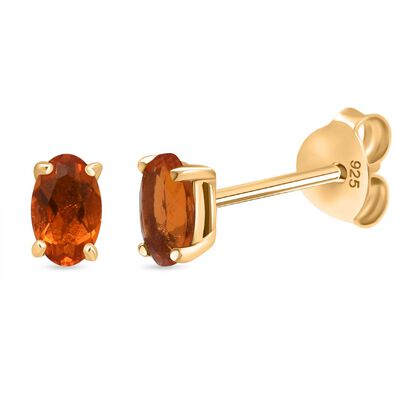 D'Joy AA Feueropal Ohrringe 925 Silber 750 Gelb Vergoldet ca. 0.29 ct