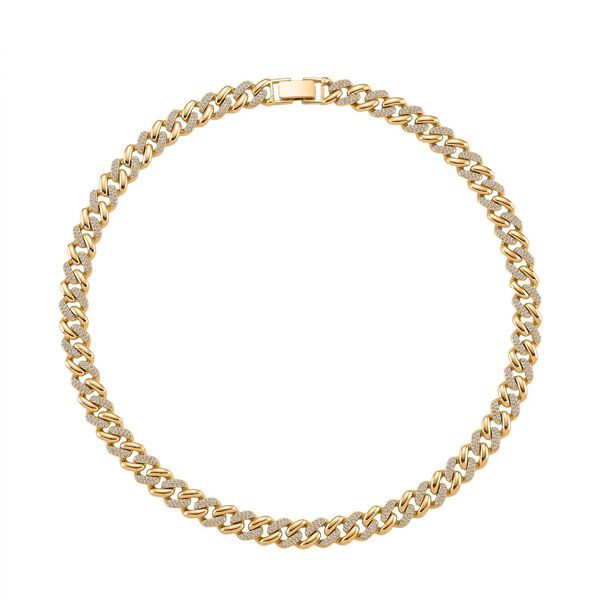 Weißer Kristall Halskette ca. 50 cm Std Gelb image number 2