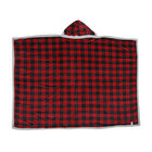 Hoodie-Decke mit Sherpa-Futter, Karomuster, Größe 150x200 cm, Schwarz und Rot image number 1