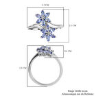 Tansanit Blumen-Ring, 925 Silber platiniert  ca. 1,05 ct image number 6