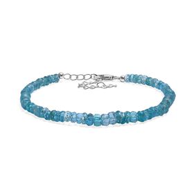 Betroka Blauer Apatit Armband ca. 19 cm 925 Silber rhodiniert ca. 36,00 ct.