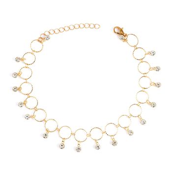 Wei&szlig;er Kristall Schmuckset Eisen emailliert, Eisen Std Gelb