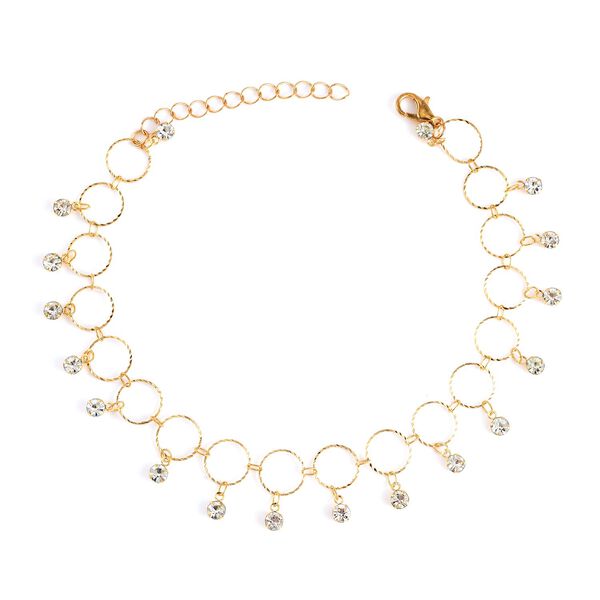 Wei&szlig;er Kristall Schmuckset Eisen emailliert, Eisen Std Gelb image number 3