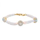 D'Joy AA Natürlicher, äthiopischer Welo Opal Armband ca. 19 cm 925 Silber 750 Gelbgold Vermeil (10-15 Werktage Lieferzeit) ca. 22.94 ct