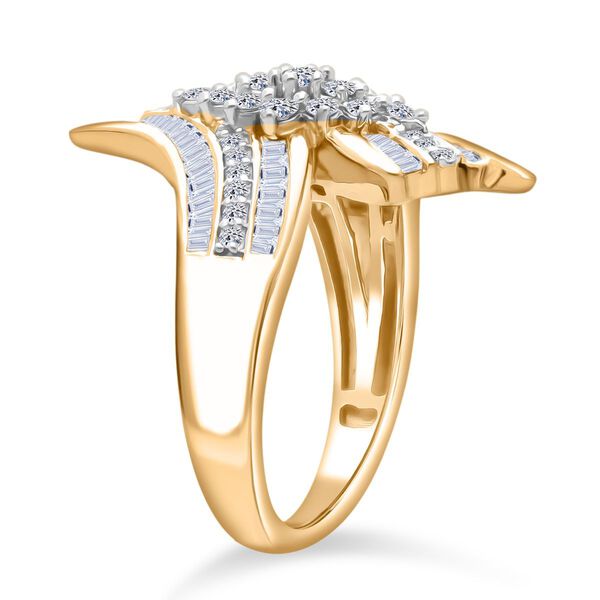LUXURIANT SGL zertifizierter SI-GH Labor Diamant Ring, 925 Silber 750 Gelbgold Vermeil - 1 ct. image number 4