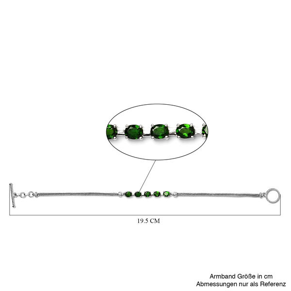 Nat&uuml;rliches Chromdiopsid und Zirkon-Armband, ca. 19 cm, 925 Silber platiniert, ca. 2,07 ct image number 5