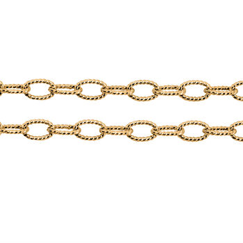 Rolokette mit Diamantschliff 45cm in vergoldetem 925 Silber