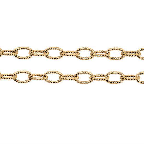 Rolokette mit Diamantschliff 45cm in vergoldetem 925 Silber image number 1