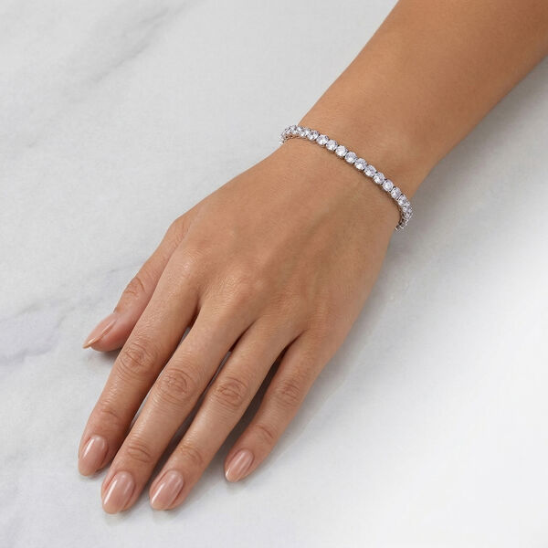 Wei&szlig;es Zirkonia-Armband, 12,75 cm - 15 ct. image number 3